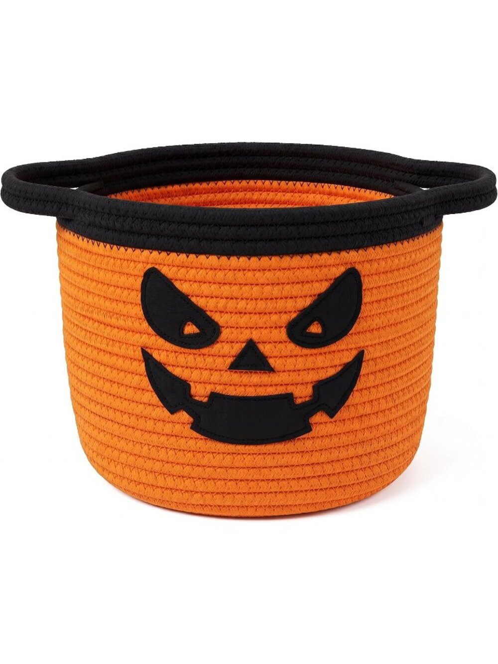 🎃Halloween Basket for Kids Pumpkin Trick or Treat Buckets with Handle Orange